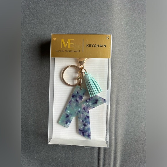 Modern Expressions Tassel Keychain Letter K Initial NEW - Picture 1 of 3